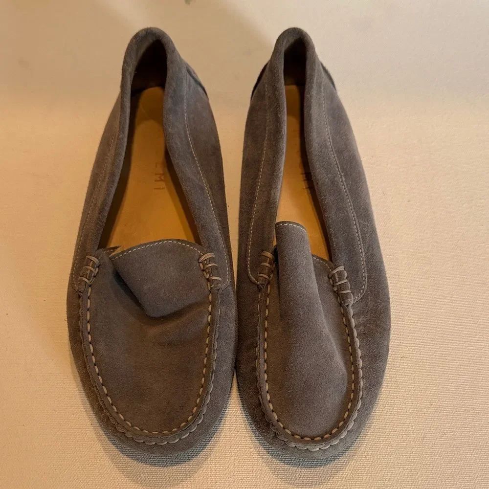 Men's Suede Slip-On Loafers in Charcoal Gray